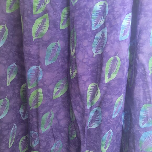 Peaceful People Botanical Leaf Print Midi Skirt Women's Large Purple Rayon Boho - Picture 5 of 7